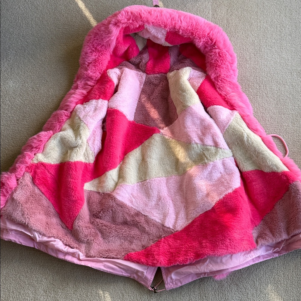 Lola + The Boys Pink and Cream Patchwork Jacket